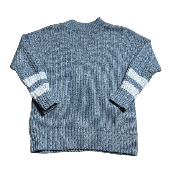 Treasure & Bond Grey Striped Oversized V-Neck Sweater | U.S. Woman’s Small - Picture 3 of 10